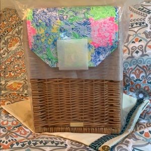 Lilly Pulitzer New Wicker Wine Basket